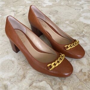 Lauren Ralph Lauren Jacksen Block Heel Leather Pumps